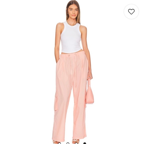 Blank NYC High Rise Pull On Cargo Pants Elastic Waist in Primrose Pink Size XS - Picture 4 of 8